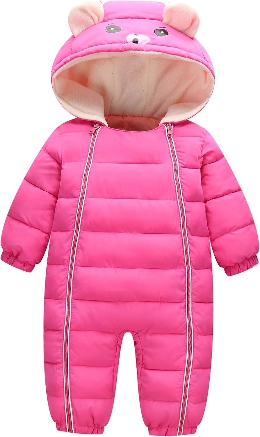 Happy Cherry Toddler Cotton Romper Baby Winter Coat Zipper Long Sleeve