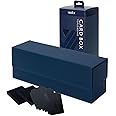 Vault X Exo-Tec Card Box 450+ Storage with Detachable Magnetic Lid, Dividers & Foam Fillers to Organize Deck Boxes, Toploaders, TCG/CCG & Sports Cards (Blue)