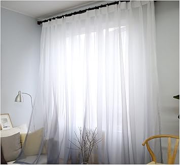 Amazon De Cystyle 2er Gardinen Store Vorhang Voile Dekoschal Farbverlauf Transparent 150 X 270cm