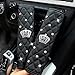 Qimei Car Armrest Cover Center Console Cushion Lid Handrail Box Pad Soft PU Leather + Bling Crown Decoration Cushion (A - Seatbelt Cover * 2 Pack)
