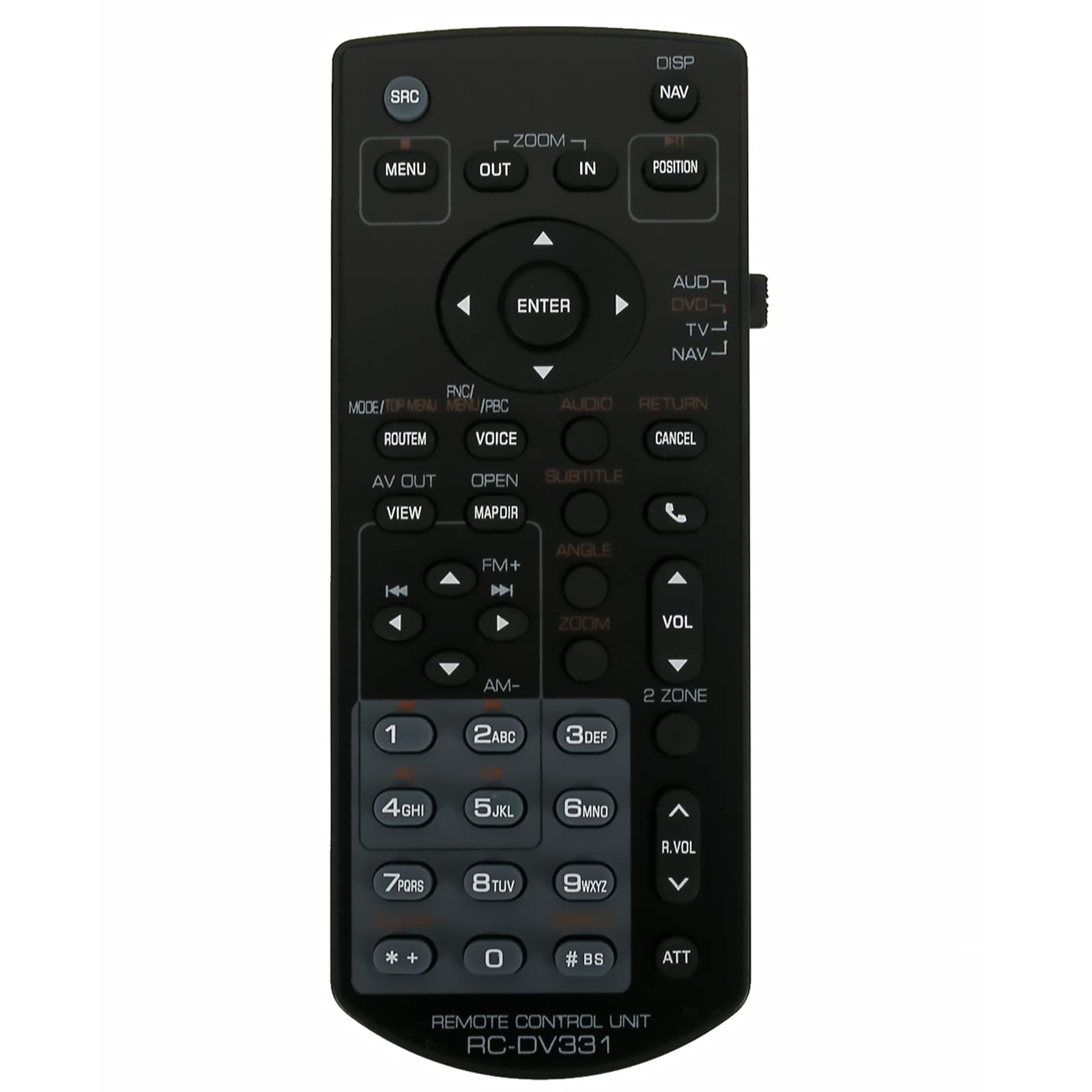 VINABTY RC-DV331 Replacement Remote Control Compatible with Kenwood Multimedia Monitor DNX-890HD DNX-570HD DDX-896 DNX-5160 DDX-616 DNX-5190 DNX-6190HD DNX-7190HD DDX-318 DNX-5060EX DNX-6140