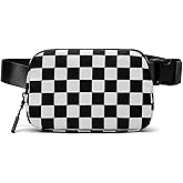 MEISEY Checkered Fanny Pack Nylon Everywhere Belt Bag for Women,Water Repellent Waist Packs (Checkered Belt Bag-Black)