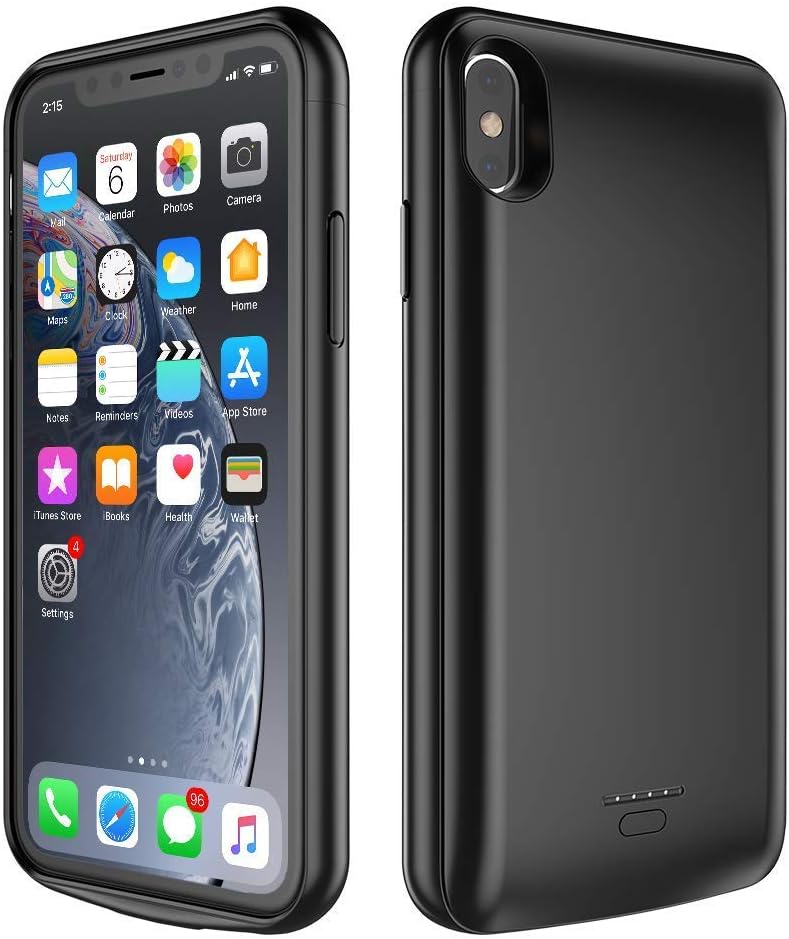 BEAOK B-IP65BCR iPhone Xs Max 5000Mah Rechargeable Removable Battery Case, Black Pack