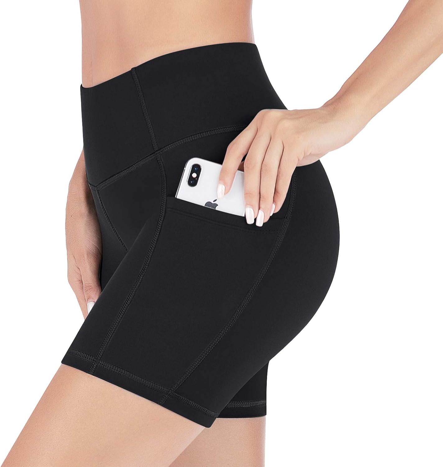 Heathyoga Workout Shorts for Women with Pockets Biker Shorts for Women High Waisted Yoga Shorts Athletic Running Shorts: Clothing