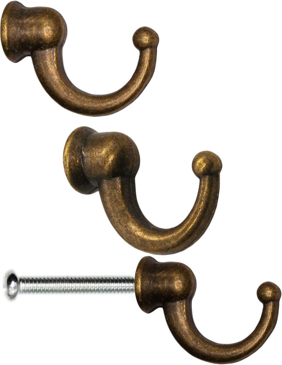 Fuxxer Antique Coat Hooks Cast Iron Vintage Country House 29 x 20 mm Bronze Pack of 10, 20 x 29 x 11 mm - Image 4