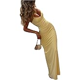 SOLY HUX Women's Elegant Mesh V Neck Bodycon Maxi Dress Summer Cocktail Party Wedding Guest Long Cami Sundresses