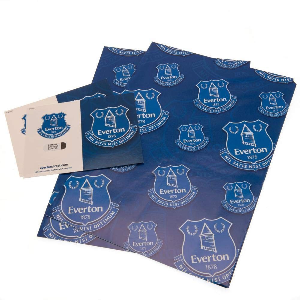 Everton Football Club Gift Wrapping Paper 2 Sheets 2 Tags