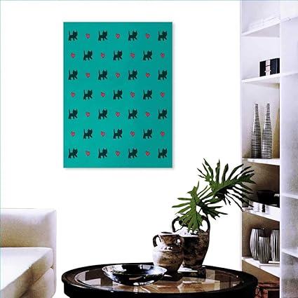 Amazon Com Warm Family Teal Art Stickers Cute Kittens Pink
