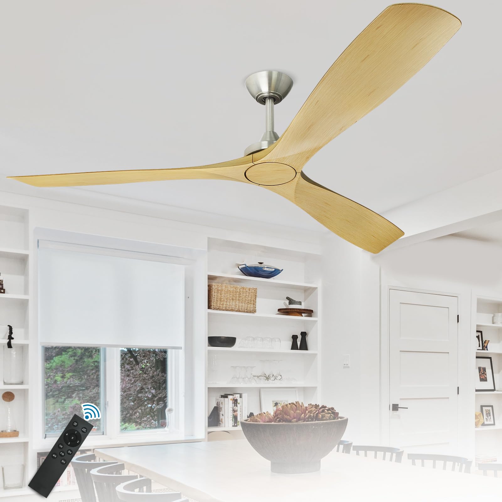 Depuley 60 Inch Large Ceiling Fan No Light with