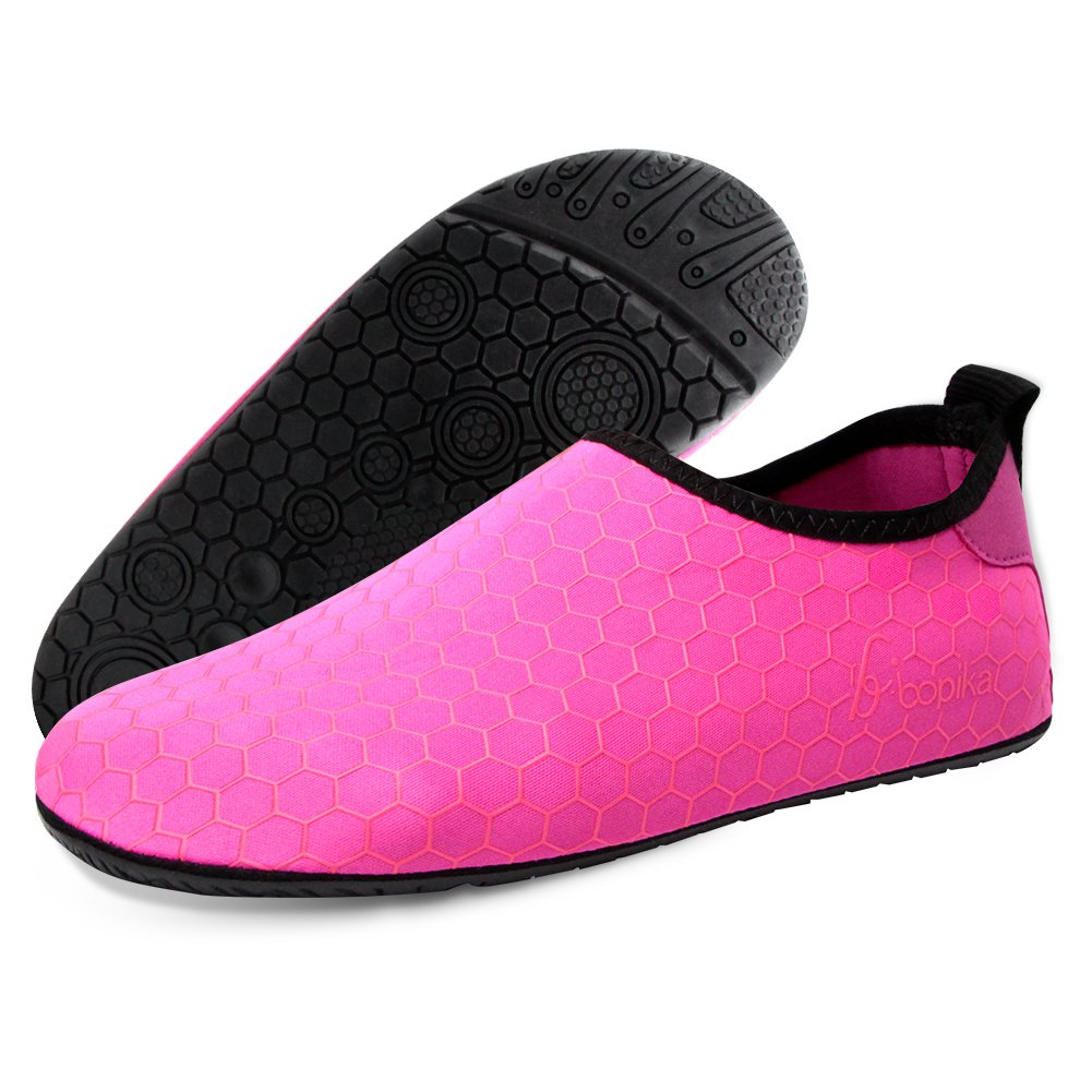 Barefoot Shoes Water Sports Shoes Quick-Dry Aqua Yoga Socks for Women Men Kids (M: (Women:7.5-8.5/Men:6-7), FC-hot Pink)