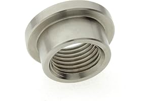 ADAPTORMOUNT M16 x 1.5 Stainless Steel 304 Female Threaded Stepped Weld Bung Metric Mounting Boss Fitting (OD 7/8") with Top Head (OD 1.1")