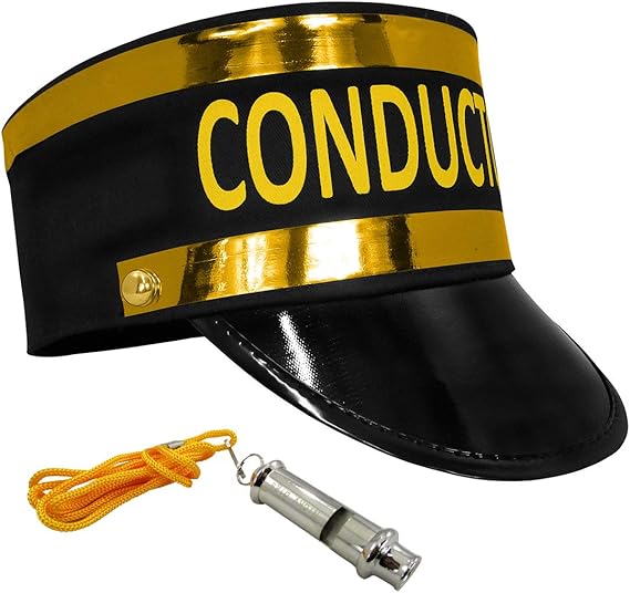 Train Engineer Conductor Hat Plus Whistle Fancy Holiday