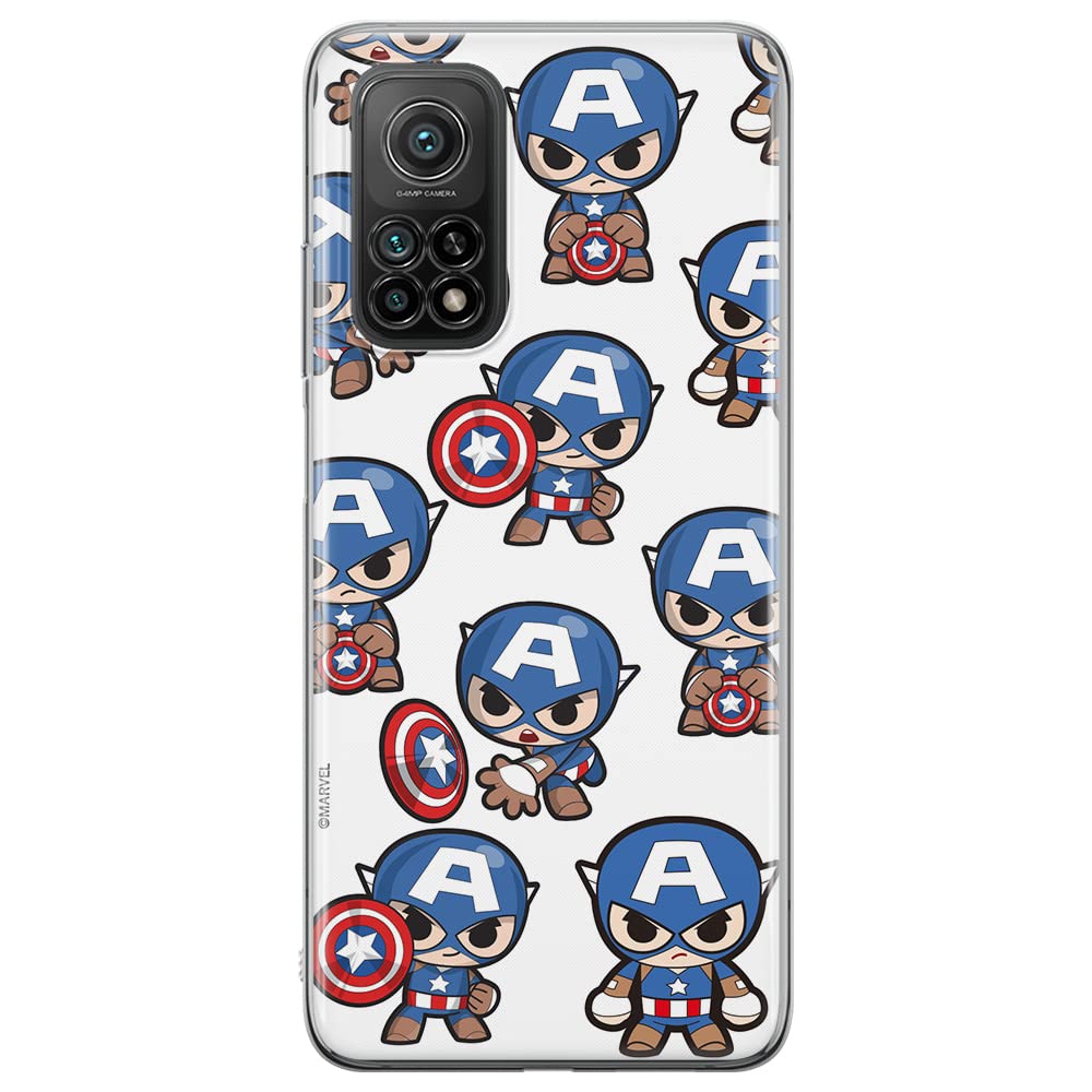 ERT GROUP mobile phone case for Xiaomi MI 10T 5G / MI 10T PRO 5G original and officially Licensed Marvel pattern Captain America 029 adapted to the shape of the mobile phone, case made of TPU — image 1