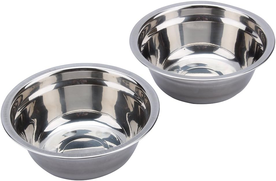 Dog Bowls,Akozon Stainless Steel Double Dog Cat Food Water Bowls Feeder Dishes Shelf Stand, Black - Image 4