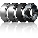 Egnaro Men's Silicone Rings 10mm Wide 2.5mm