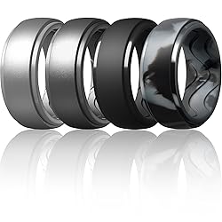 Egnaro Men's Silicone Rings 10mm Wide 2.5mm