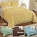 Collections Etc Calista Chenille Lightweight Bedspread with Fringe Border, Yellow, Queen