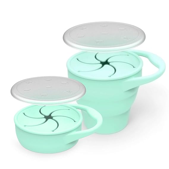 Baby Snack Container, Collapsible Silicone Snack Cup for