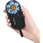 HEEYCEM Small Portable Handheld Fan,5- Speeds Powerful Mini Personal Fan, Rechargeable Fans with Smart LED Display,Lightweigh, for Outdoor,Women Makeup, Kids,Summer Gifts for Girl &amp; Women (Black)