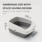 Vivo Technologies Cat Litter Tray Box Open Top with Free Scoop Dark Grey view 7