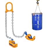 55 Gallon Drum Lift, 2000 lb Chain Drum Lifter for Steel and Plastic Drums | Spring-loaded hooks fit 30 and 55 gallon steel and plastic drums. This product is protected by a US patent.