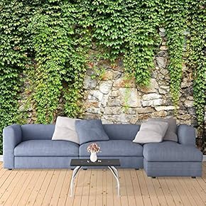 Wall Mural The Lush Plants on Antique Brick Wall Removable Self-Adhesive Large Wallpaper - 66x96 inches