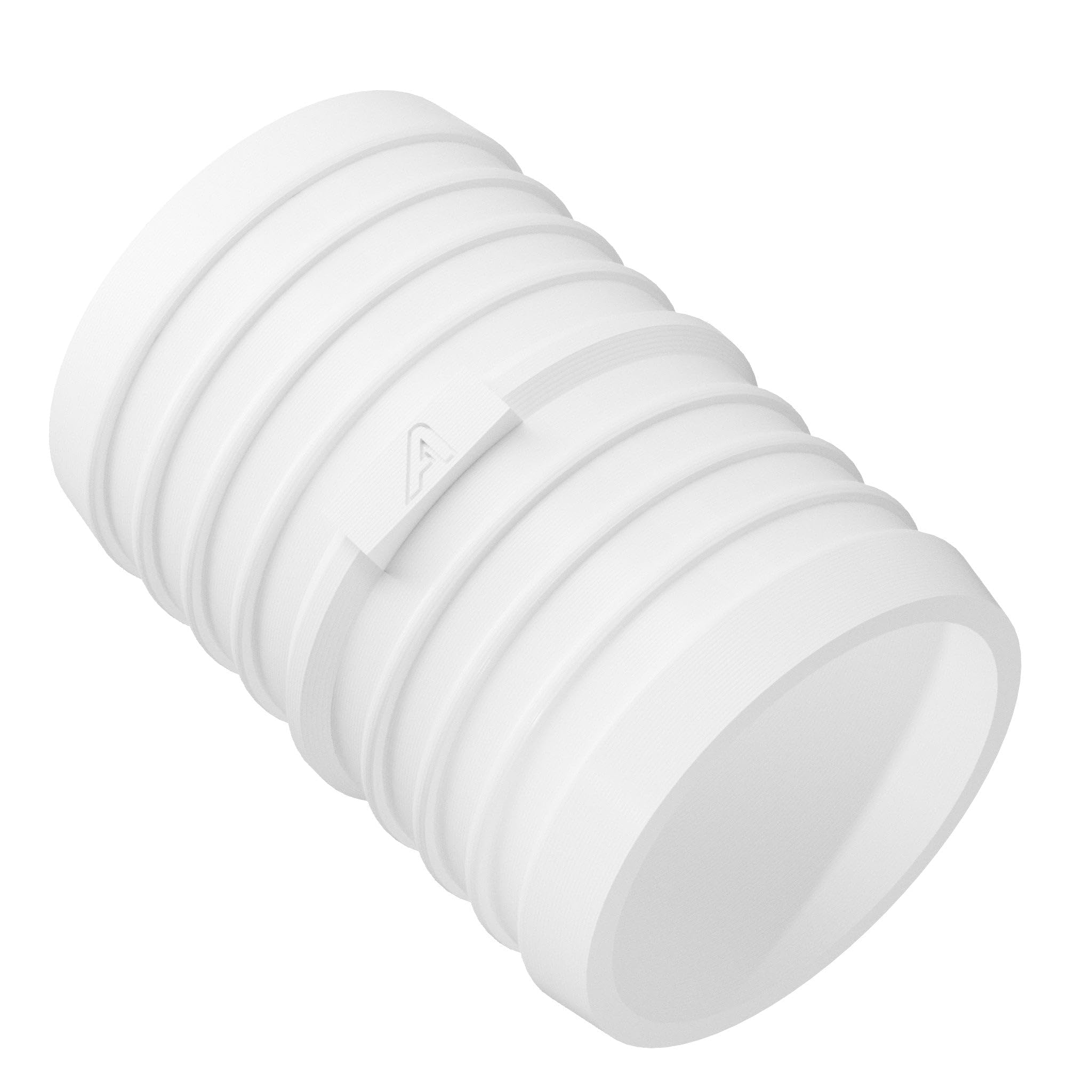 60mm (2 3/8 Inch) White Plastic Straight Inline Hose Connector Tube PVC Silicone Rubber
