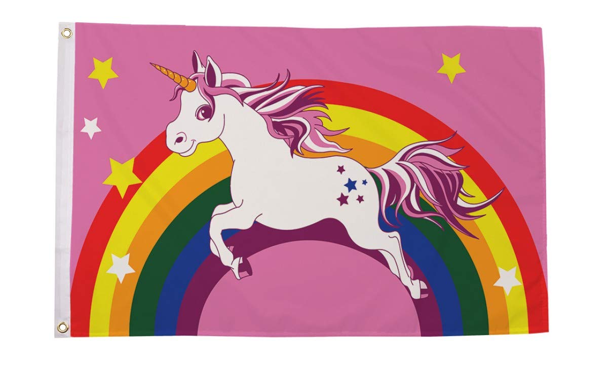 Rainbow Unicorn 5ft x 3ft Flag