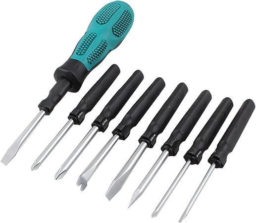 Aexit Ensemble De Tournevis A Embout Phillips Avec Empreinte Cruciforme 8 Vert Noir Turquoise Amazon Fr Bricolage