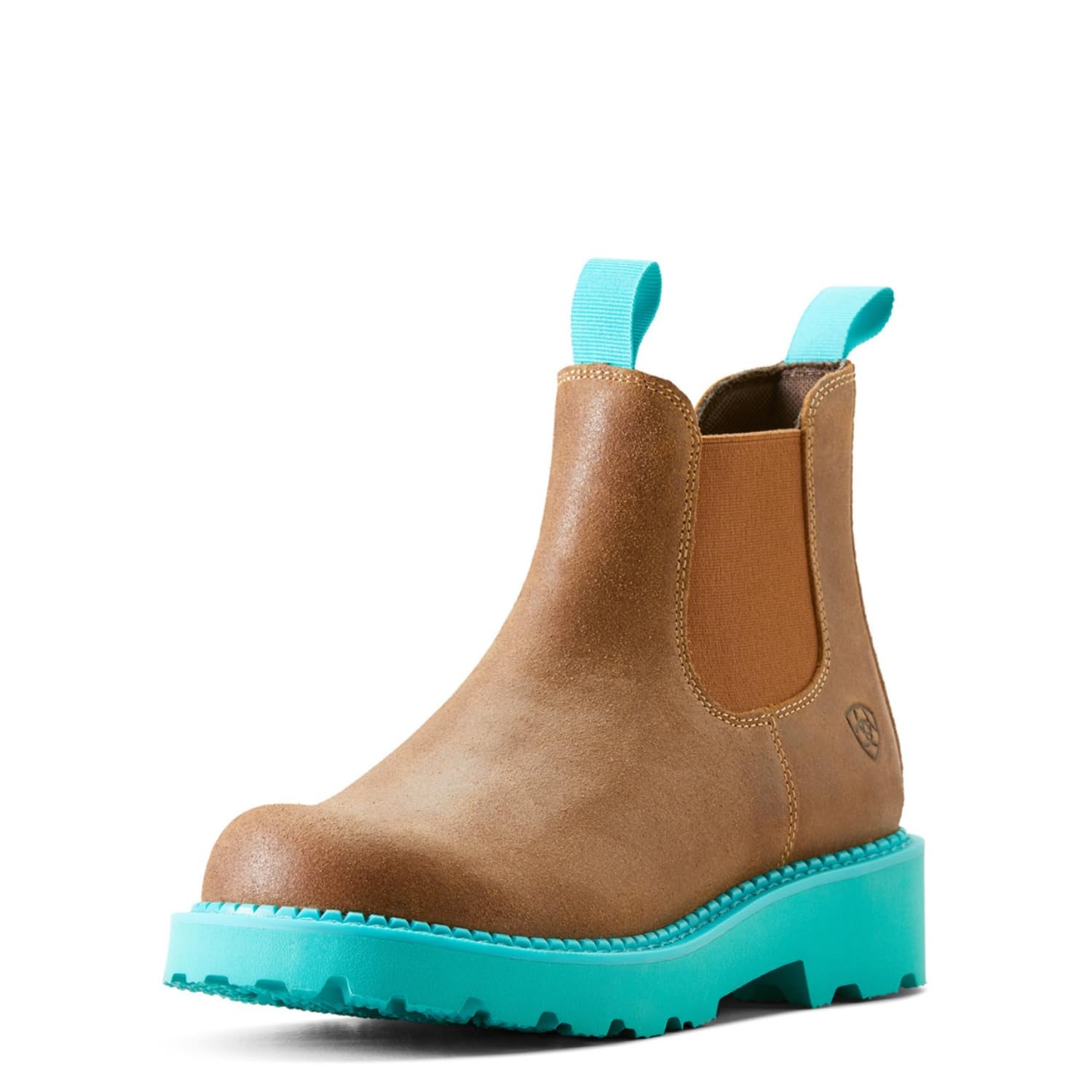 ARIAT Women's Fatbaby Twin Gore Western Boot, Turquoise/Wicker, 5.5 Image