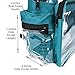 DALIX Clear Backpack Bags Smooth Plastic Transparent See Through in Teal