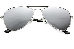 Kursan Kids Polarized Aviator Sunglasses for Litter Girls Boys Metal Frame Mirrored Lens Juniors Sun Glasses Age 3-8