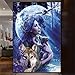 Rando 5D Wolf Diamond Painting by Number Kit DIY Full Drill Resin Crystals Rhinestone Pasted Embroidery Mosaic Cross Stitch Arts Craft Canvas Wall Decor 11.8x15.7inch (T-5)
