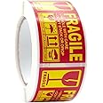 250-Pack Fragile Glass Stickers for Shipping - Handle with Care, Bold Red and Yellow - Shipping Moving Labels, Mailing Supplies Fragile Warning Stickers - Protect Your Packages with Care