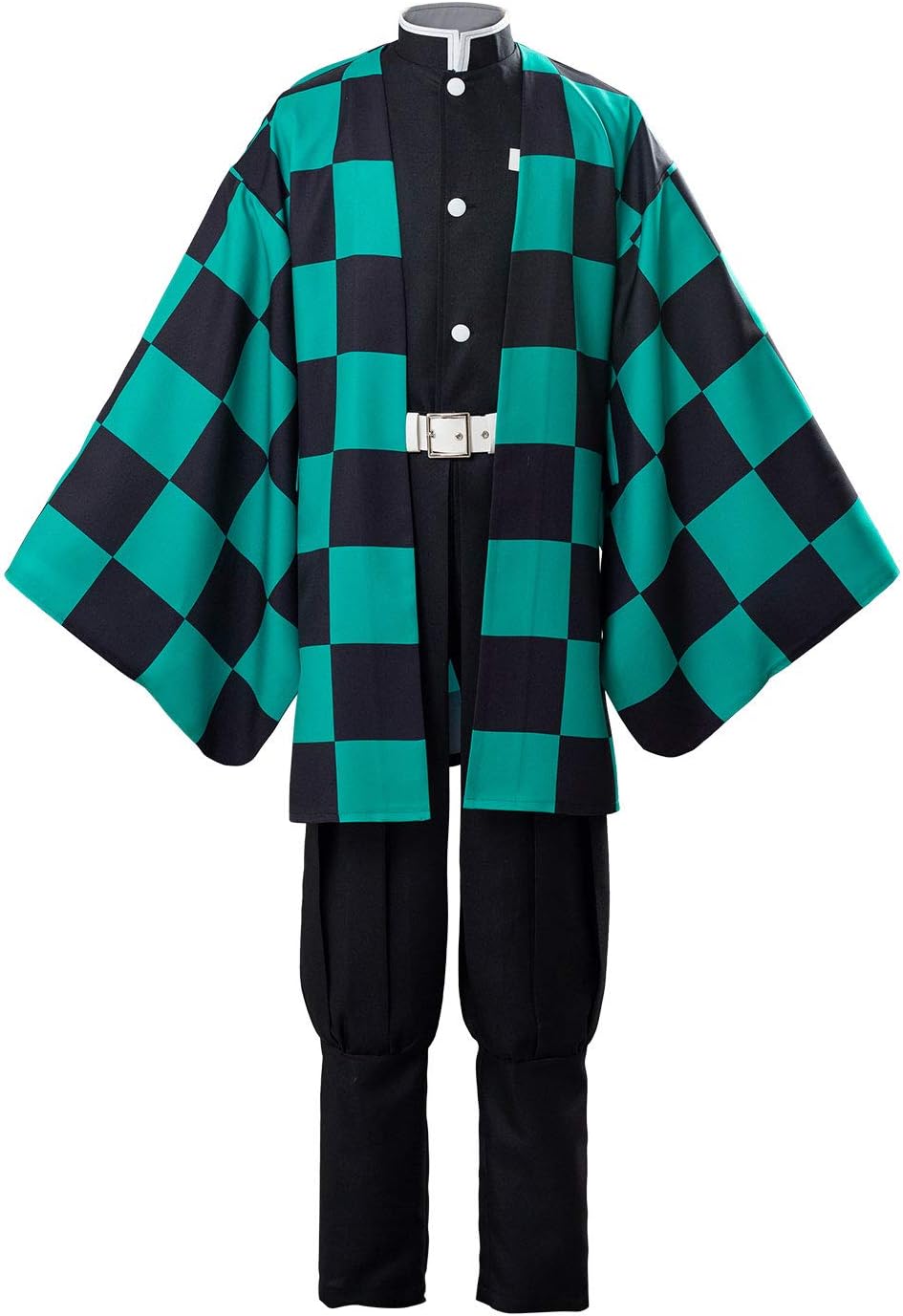 Kamado Tanjirou Cosplay Kimono Demon Slayer Costume Halloween Outfit Uniform with Cloak