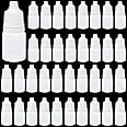 Honbay 100PCS 5ML Plastic Empty Squeezable Dropper Bottles Portable Eye Drop Bottle Containers Eye Liquid Dropper Bottle with Screw Cap and Plug