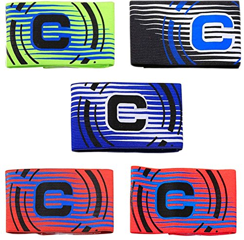 Ancefine Stripe Elastic Youth Soccer Captain Armband,5-Pack (Mix Color) - Thumbnail 7