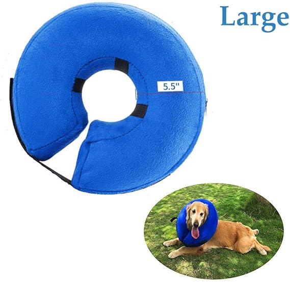 Dog Cone Pet Recovery Collars Inflatable Neck Pillow E Collar Protective Soft Protection Cats