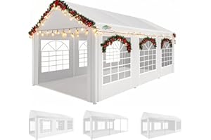 COBIZI 10x20FT Party Tent Heavy Duty for Parties Outdoor Gazebo White Event Shelter Wedding Canopy, BBQ Commercial with Removable Sidewall Windows, Powder Coating (Better Than Galvanized)