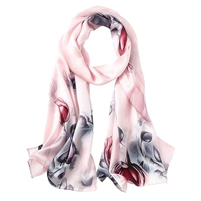 Silk Floral-Dot Oblong Scarf - White 