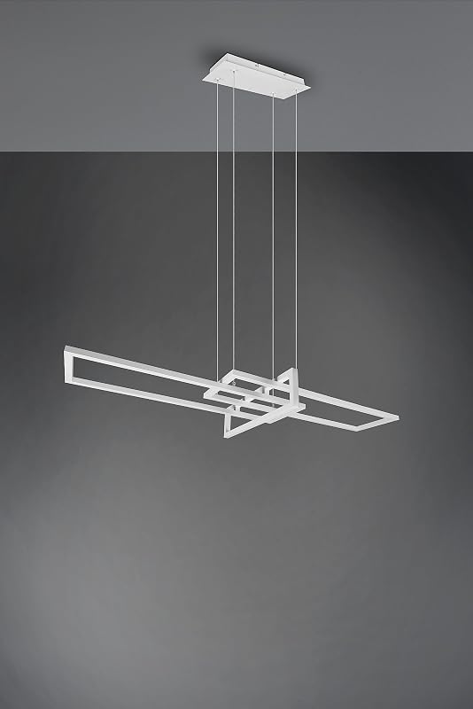 , Suspension, Salinas incl. 1 x LED,SMD,34,0 Watt,4000K,4400 Lm. Corps: Métal, blanc mat L:110,0cm, L:40,0cm, H:150,0cm Réglable avec interrupteur,IP20,4000K,Réglable en hauteur,Non variable