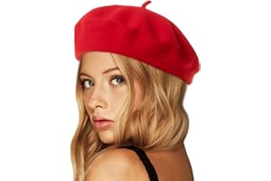 Wheebo Wool Beret Hat,Solid Color French Style Winter Warm Cap for Women Girls Lady