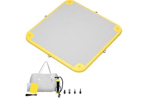 GONFLABLE Inflatable Floating Dock, 5ft/ 6ft/ 8ft/ 10ft/ 12ft Inflatable Water Platform Raft with Air Pump& Storage Bag, Floating Island Mat for Pool Lake Beach Ocean