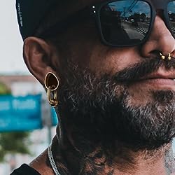 Twolobes 1 pair Gold Ear Gauges Drop Pattern with 1