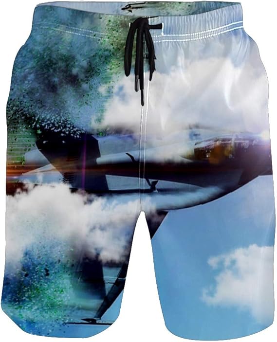 Amazon 水着 メンズ 飛行機 かっこいい ビーチパンツ サーフパンツ 水陸両用 速乾 旅行 短いパンツ 海水パンツ パンツ 耐久性 着心地 メッシュインナー付き ポケット スイミング 運動 マリンスポーツｓ ショートパンツ 通販