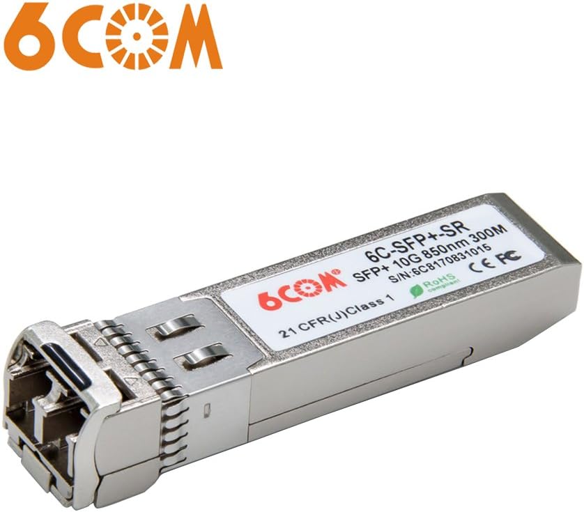 6COMGIGA10 Gigabit SFP+ LC Multi-Mode Transceiver Module 10GBase-SR Module Compatible for Cisco (DDM, 850nm, 300m)