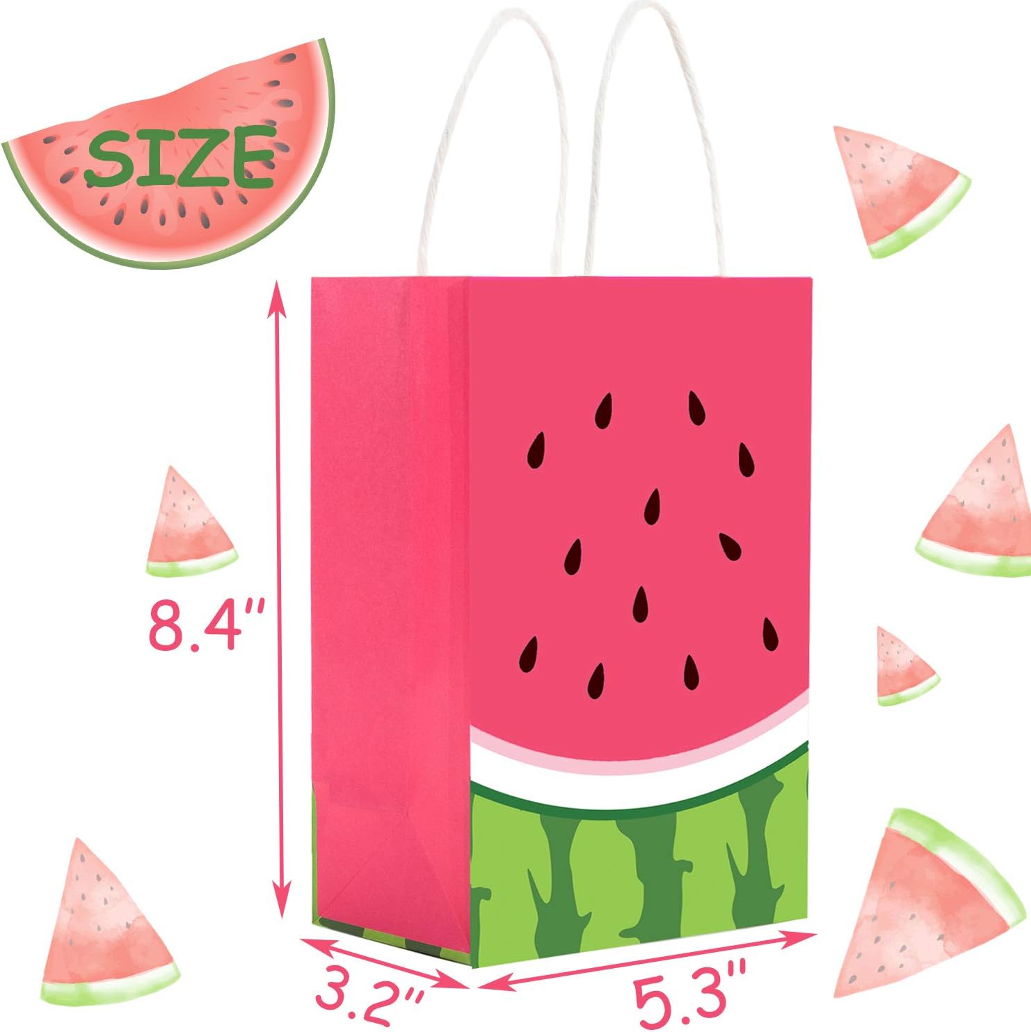 Fast Shipping Miss Fantasy Watermelon Gift Bag 12 Pack Watermelon Party Favor Bags For Kids Watermelon Goodie Paper Bags With Handle For Summer Birthday Party Supplies In Stadium Promotions Home Fast Shipping Miss Fantasy Watermelon Gift