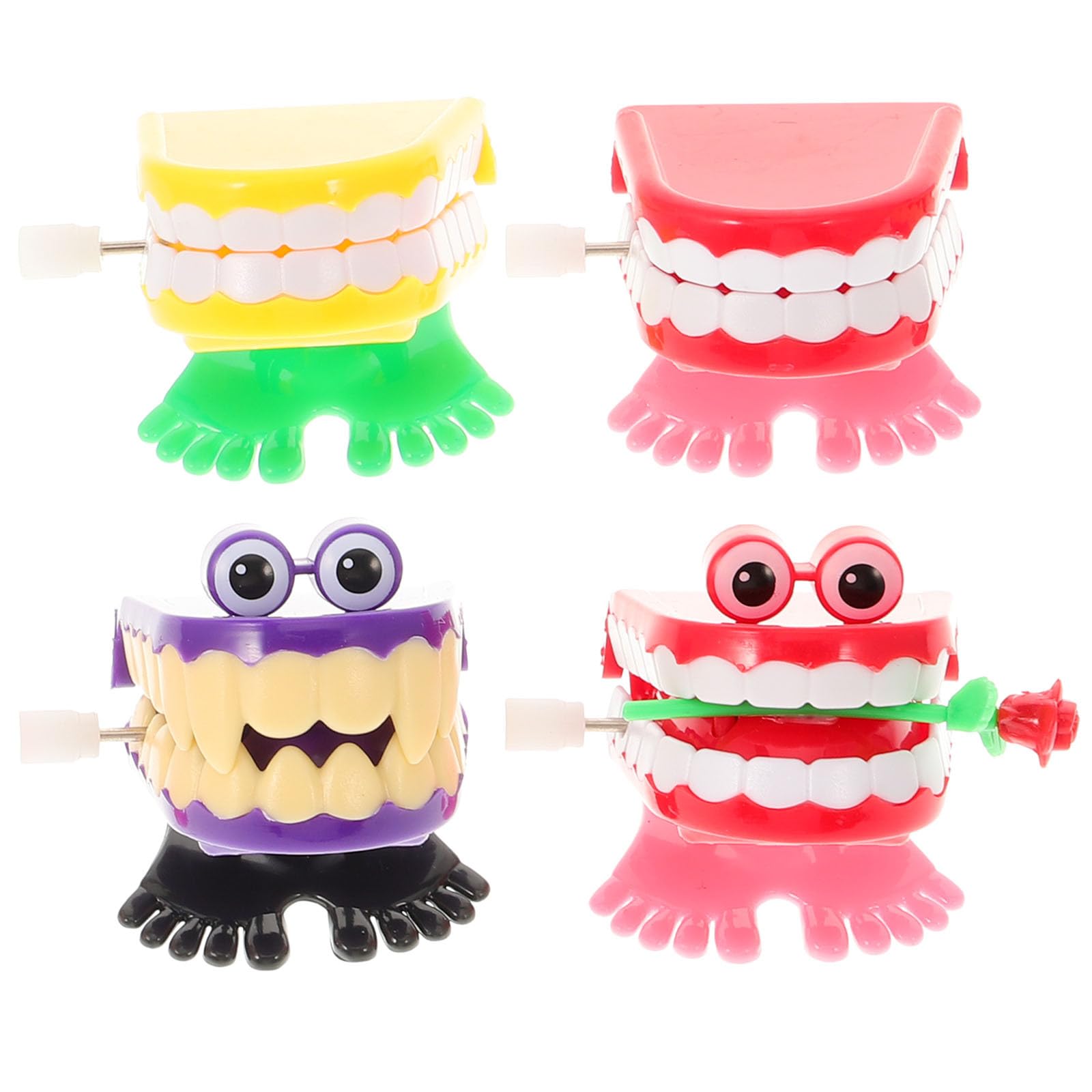 Tomaibaby Clockwork Frog Toy with Chattering Teeth Wind-up Mechanism Novelty Joke Toy for Christmas and Party Bag Fillers Compact 1.6 Inch Size