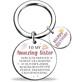 igvean Valentines Day Gifts for Sister Sisters Birthday Gift Cute Keychain Sisters Gifts from Sister Best Friend Coworker Besties Happy Birthday Keychain Christmas Stocking Stuffers for Women