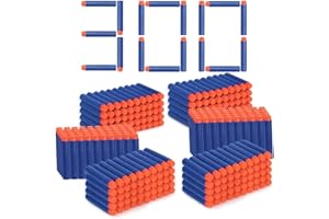 HIDMED Blaster Darts, 300 Pack Refill Darts Bullets for Nerf N-Strike Elite, Blue Toys Foam Bullets Pack for Boys
